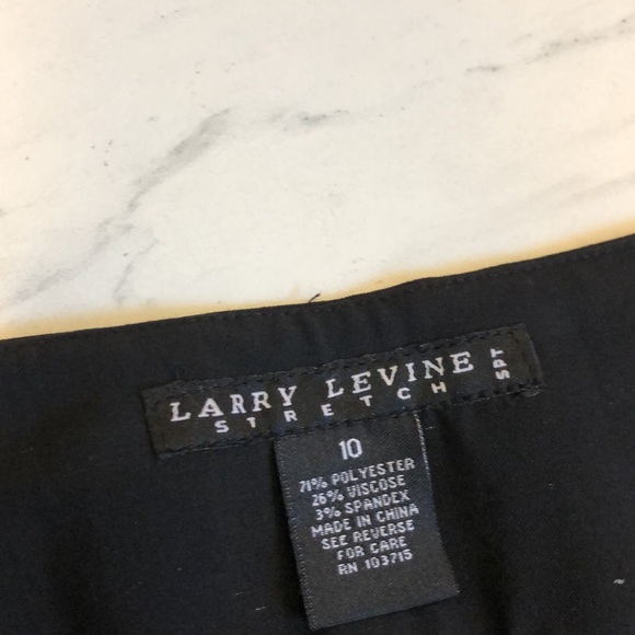 LARRY LEVINE-Black & White Trim Stretch High Waist Wide Leg Crop -Size 10 - Picture 4 of 7